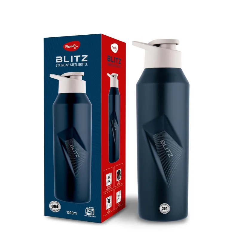 Pigeon Blitz Stainless Steel Water Bottle With Sipper Cap | Eco friendly | BPA Free | Water Bottle for Office, Gym, School, Yoga, Trekking, Adults & Rs. 201