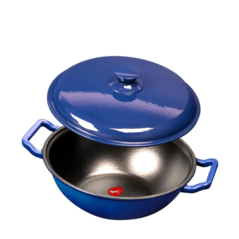 Pigeon By Stovekraft Cast Iron Kadai with Cast Iron Lid | Medium, 26 Cm | Enamel Coated | Luxurious Mirror Finish | Toxin-Free | High Pressure Rs. 1898