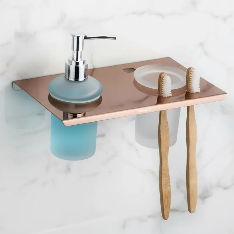 Plantex (Primax) 2 in 1 Liquid Soap Dispenser with Tumbler Holder/Stainless Steel Shampoo Dispenser with Toothbrush Holder for Wall Mount/Bathroom Rs. 329