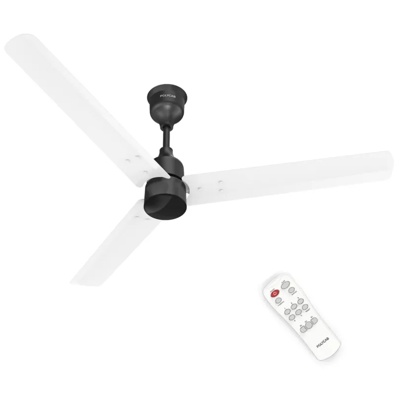 Polycab Wizzy Plus 1200mm 5-Star BLDC, Remote Ceiling fan for Living Room| 55% Energy Saving, 100% Copper, High Air Delivery | 3+1 yr Warranty, Free Rs. 2499
