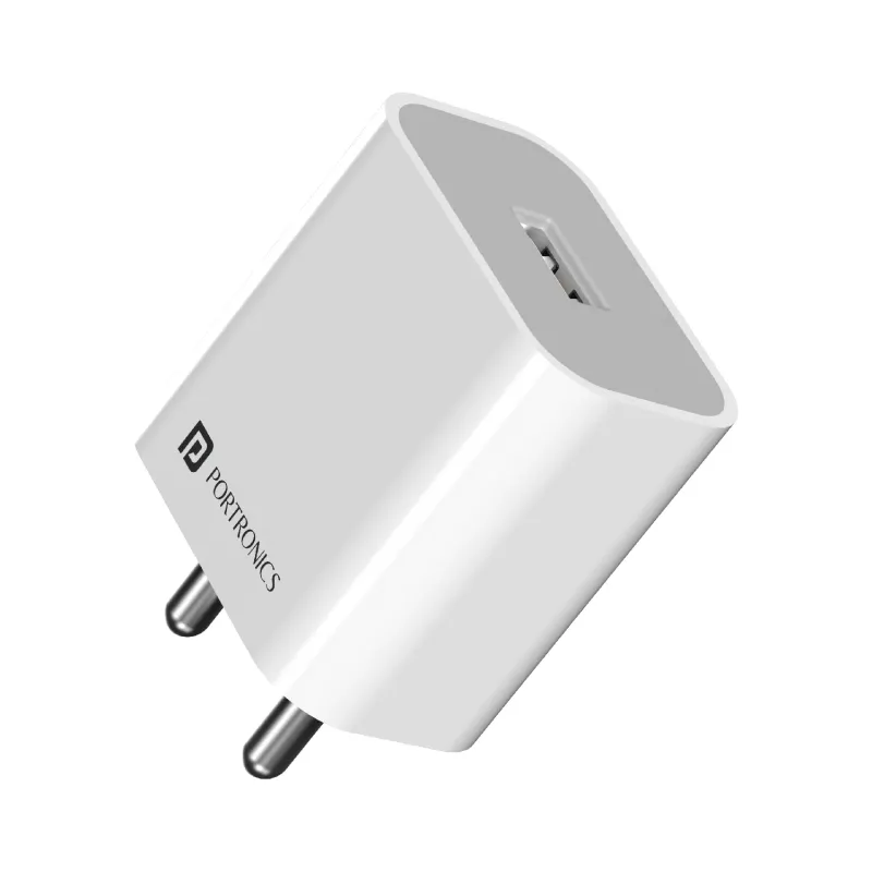 Portronics Adapto 12 2.4A 12W Fast Wall Charger for iPhone 11/Xs/XS Max/XR/X/8/7/6/Plus, iPad Pro/Air 2/Mini 3/Mini 4, Samsung S4/S5, and More(White) Rs. 129