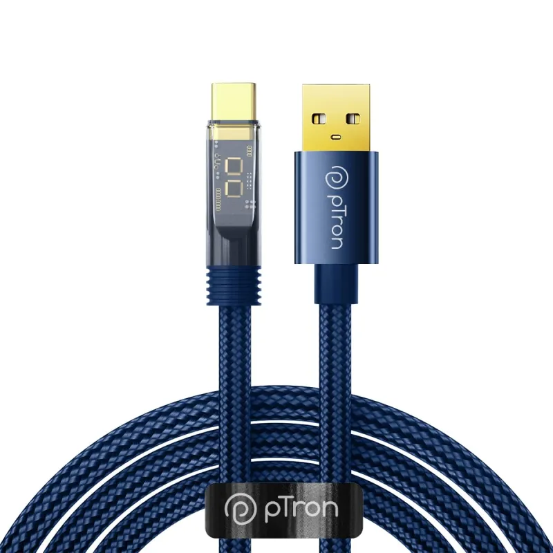 pTron Solero 65W USB to Type-C Super Fast Charging USB Cable Compatible with Samsung,OnePlus,Oppo,Vivo,Xiaomi,Realme & Other Type-C Devices, Rs. 189