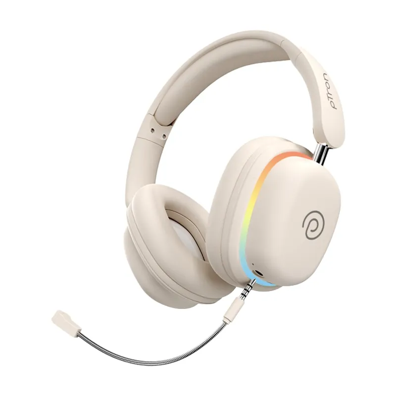 pTron Studio Xtreme, 70hrs Playtime, 40ms Low-Latency, Dual Device Pairing, Wireless Over Ear Headphones w/Detachable Mic & TruTalk ENC Calls, 40mm Rs. 1099