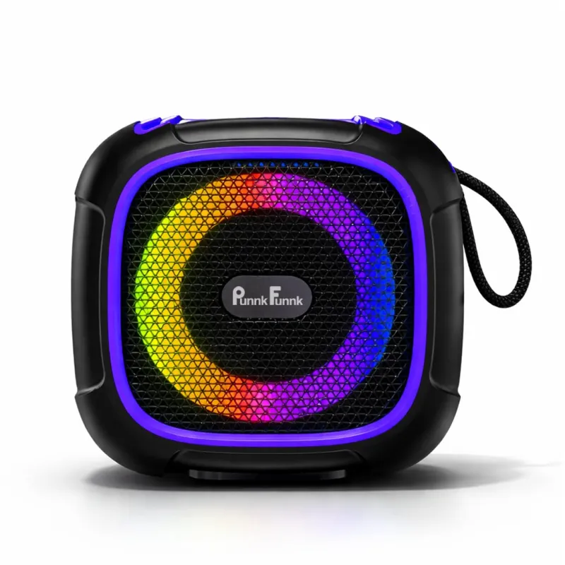 PunnkFunnk Beat Pro Bluetooth Speaker, Deep Bass Sound, RGB LED Lights, Portable Wireless Speaker, Rechargeable Battery Powered, TF Card/USB/AUX Rs. 499