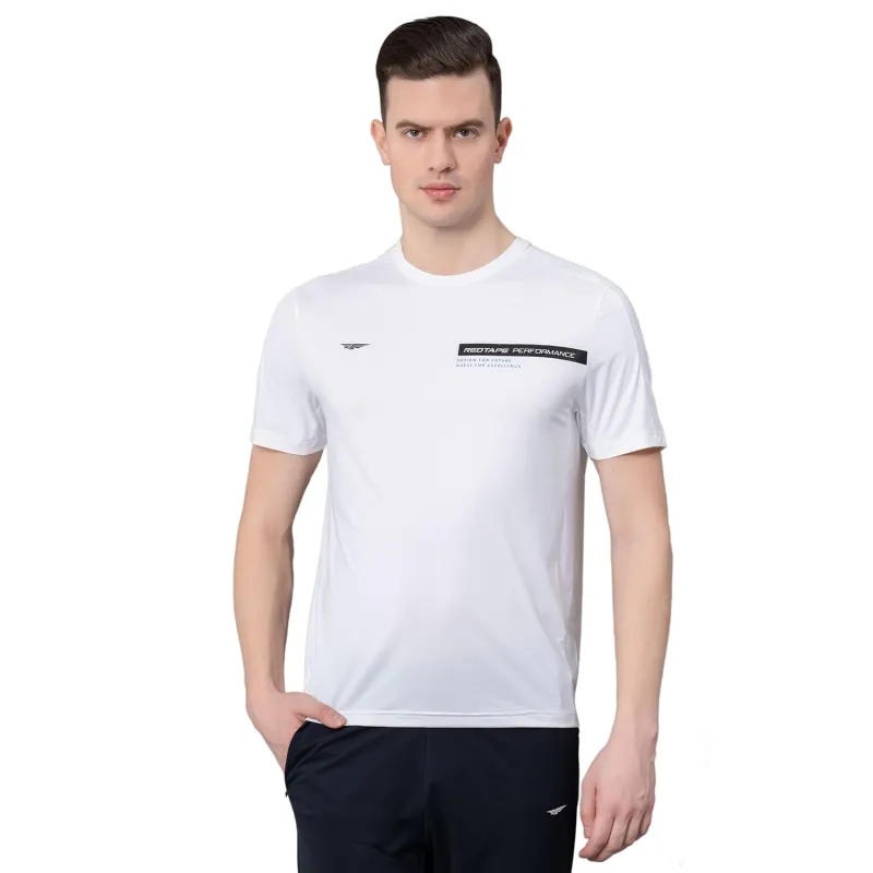 Red Tape Printed White Activewear T-Shirt for Men | Anti Microbial | High Stretch | Quick Dry Rs. 480