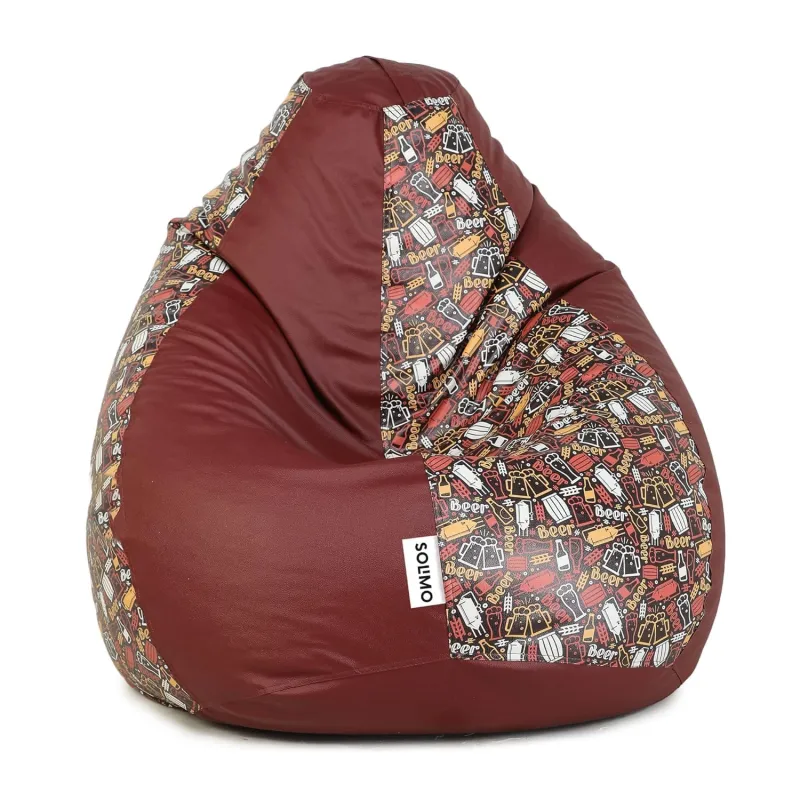 Sattva 3XL Bean Bag Cover Without Beans, Faux Leather Bean Bags Cover with Handle & Zipper, Bean Bag Cover for Living Room & Bedroom – Beer Rs. 877