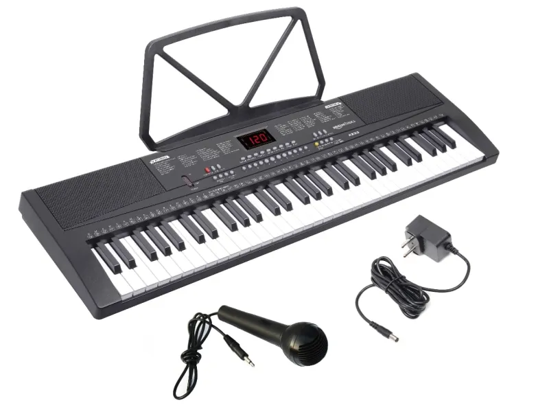 [SBI CC] Amazon Basics 61 keys Electronic Keyboard Piano with LED Display | Adapter | Key Note Stickers | Mic | Music Sheet Stand – Works only with adapter Rs. 3150
