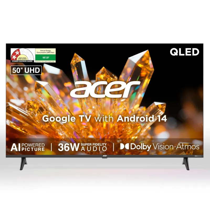[SBI CC EMI] Acer 127 cm (50 inches) Ultra V Series 4K Ultra HD Smart QLED Google TV AR50QDVGU2875BD Rs. 28249