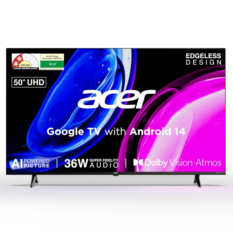 [SBI CC EMI] Acer 127 cm (50 inches) Ultra I Series 4K Ultra HD Smart LED Google TV AR50UDGGU2875BD Rs. 24749