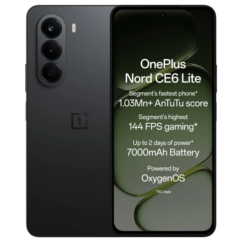 [SBI CC] OnePlus Nord CE6 Lite | 8GB+128GB | Hyper Black | Segment’s Fastest Dimensity 7400 Apex Processor | 7000mAh Battery | Segment’s Highest 144Hz Refresh Rs. 26999