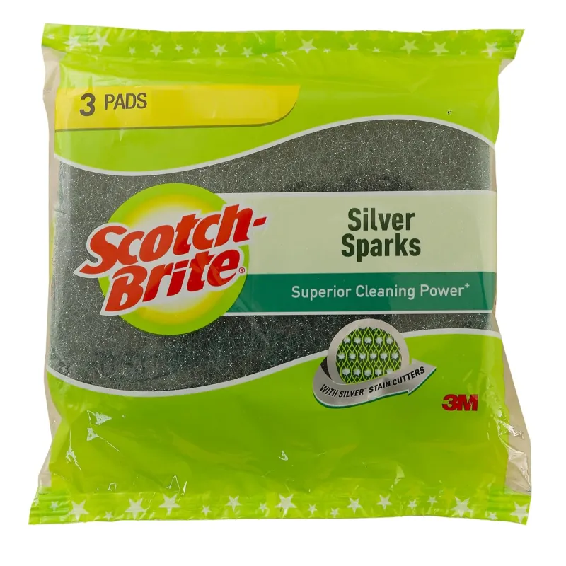 Scotch-Brite Silver Sparks Scrub Pad (Green, 3-Pieces) Rs. 37