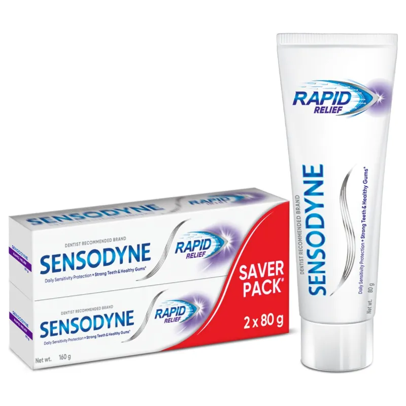 Sensodyne Toothpaste Rapid Relief | Fast Sensitivity Relief Tooth Paste Combo Pack – 160gm (80gm x 2) | Fresh Taste | Dentist Recommended Rs. 235