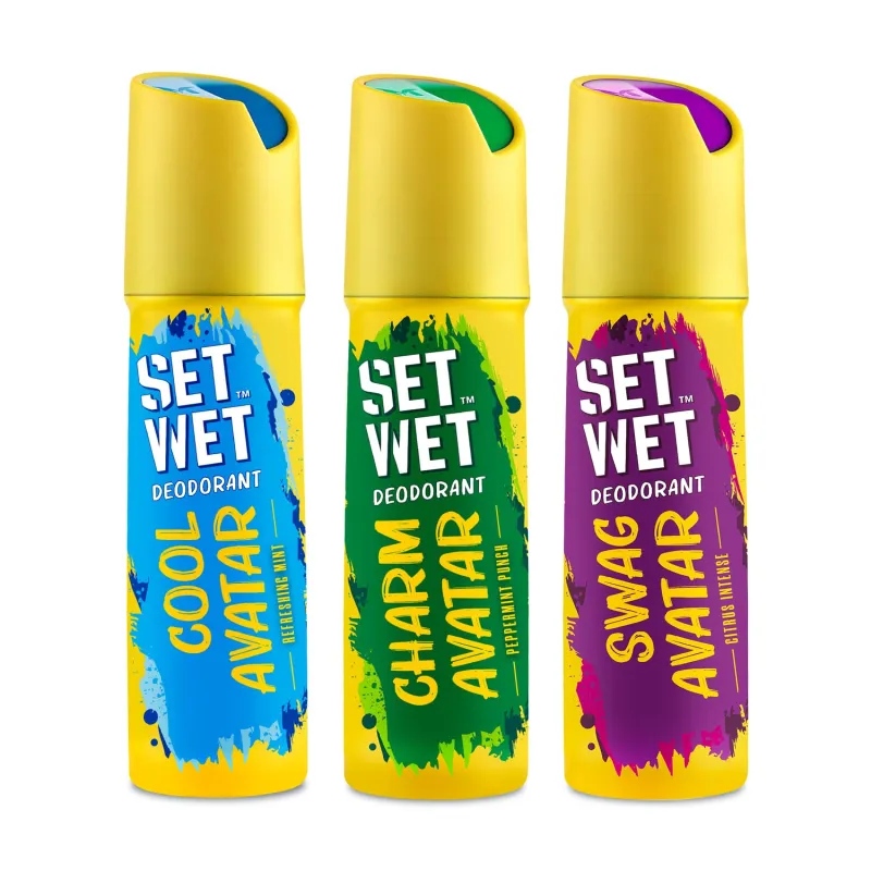 SET WET Deodorant Spray Perfume Cool, Charm & Swag Avatar for men, 150ml (Pack of 3) Rs. 228