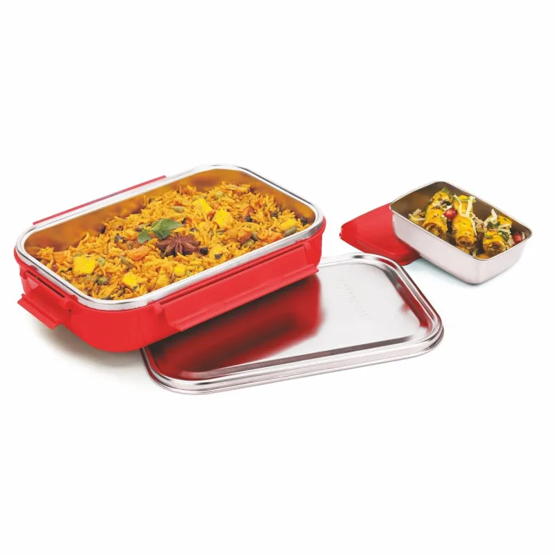 Signora Ware Health Bud Small Stainless Steel Lunch Box with Steel Lid (with Insulation Puffing) and Small Handy Steel Container with Leakproof Rs. 329