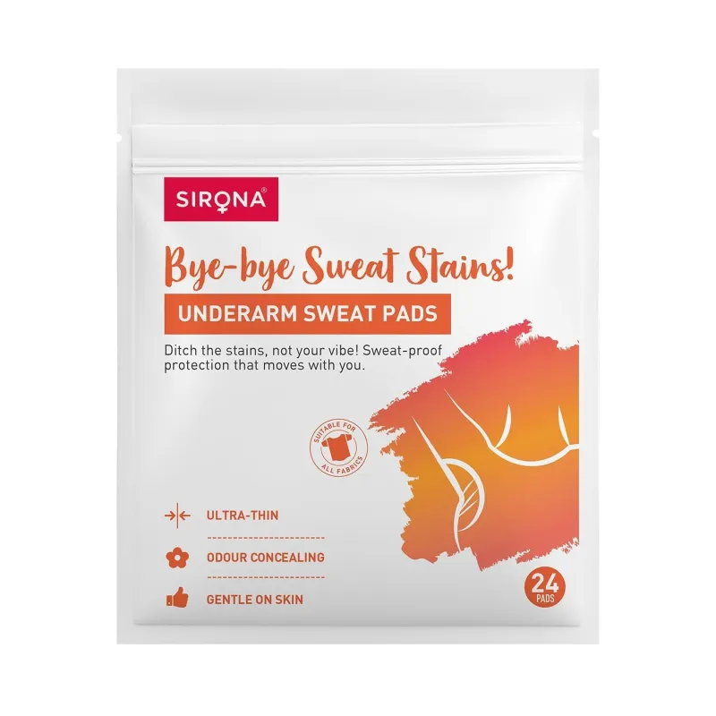 Sirona Disposable Underarm Sweat Pads for Men and Women – 24 Pads | Peel-off | Prevents Stains, Absorbs Sweat & Unpleasant Odour Rs.110