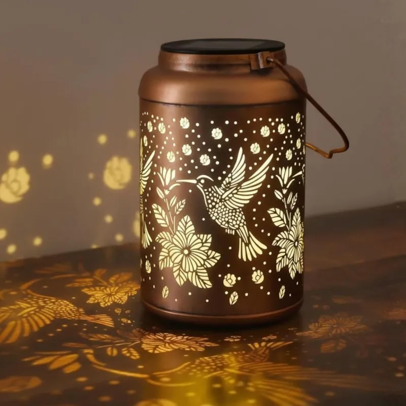 Solar Hummingbird Lantern for Garden Decor | IP65 Waterproof Hanging Solar Light Outdoor | Metal Lantern with Warm LED | Auto On Off Balcony Patio Rs. 949