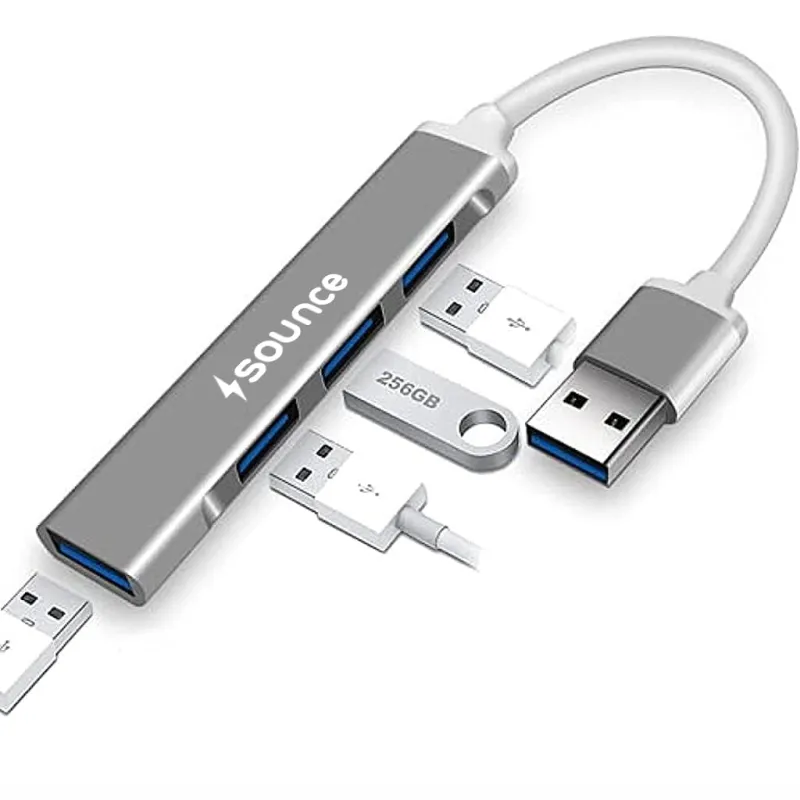 Sounce 4-Port USB 3.0 Hub for PC – High-Speed Aluminum USB Hub Compatible with PC, MacBook, Mac Pro, Mac mini, iMac, Surface Pro, and XPS. 4-Port Rs. 151
