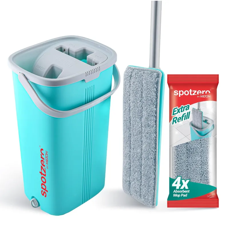 Spotzero By Milton 2-1 Flat Mop I Wash and Dry Chamber I Flexible Head I Premium 4X Absorbent Microfiber Refills I Floor Plus Wall Mop I Long Handle Rs. 999