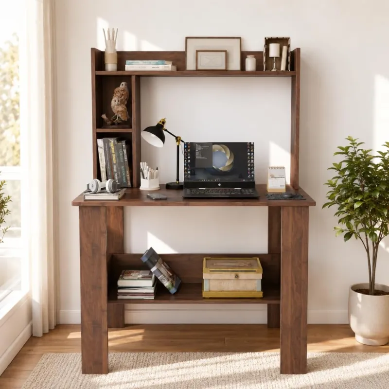 Spyder Craft Portable Work from Home Study Desk Engineered Wood Office Table Engineered Wood Multipurpose Table (Free Standing, Finish Color – Walnut Rs. 2217