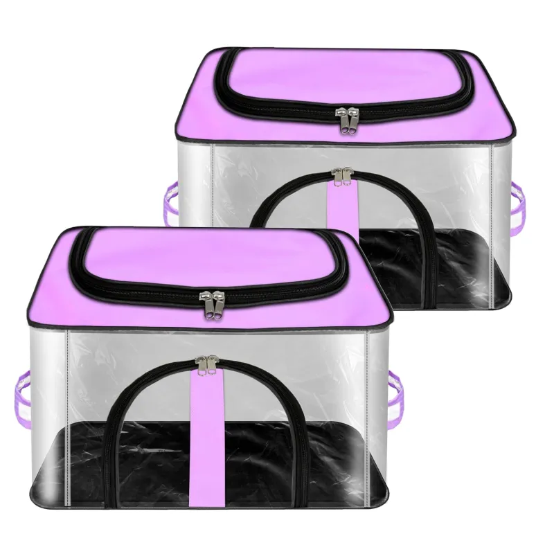 Storite 2 Pack Nylon 33 L PVC Transparent Moisture Proof Storage box for Clothes Closet Wardrobe Organizer for Clothes Saree Bags with Carry Handle Rs. 299