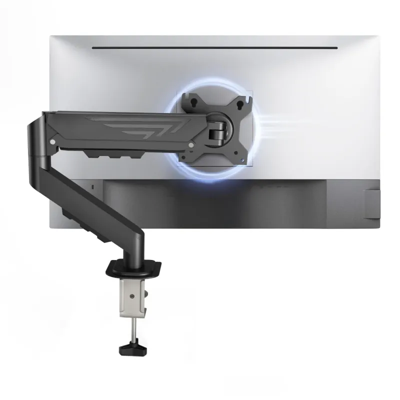 STRIFF Single Monitor Stand with Full Motion Arm | 360° Rotation & Height Adjustable Desk Table Mount | Universal VESA Bracket with C-Clamp | Fits Rs. 1619