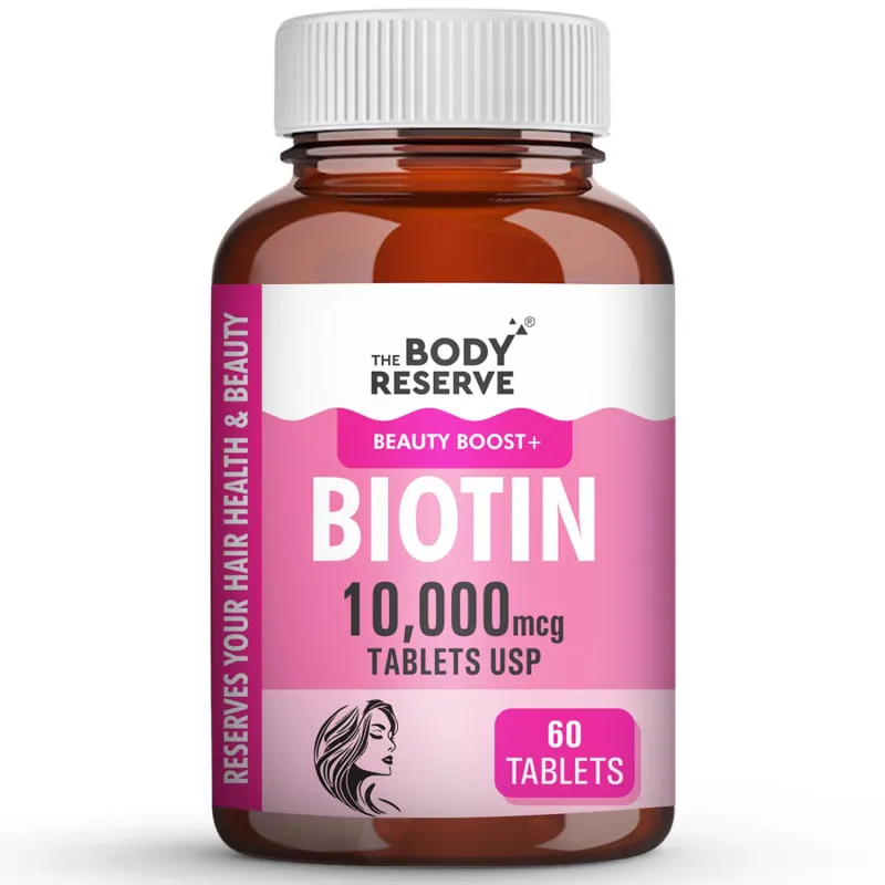 The Body Reserve Biotin 10000 mcg Tablet -60 Veg Tablets, Biotin Tablets For Hair, Skin & Nails, Hair Vitamins Biotin Supplement For Men & Women 2 Rs. 149