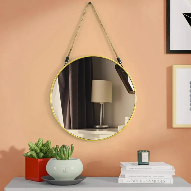 TIED RIBBONS Framed Round Wall Mirror for Bathroom Wall Mounted Hanging Mirror Bedroom Home Decor Wash Basin Makeup Office Living Room Vanity Rs. 762