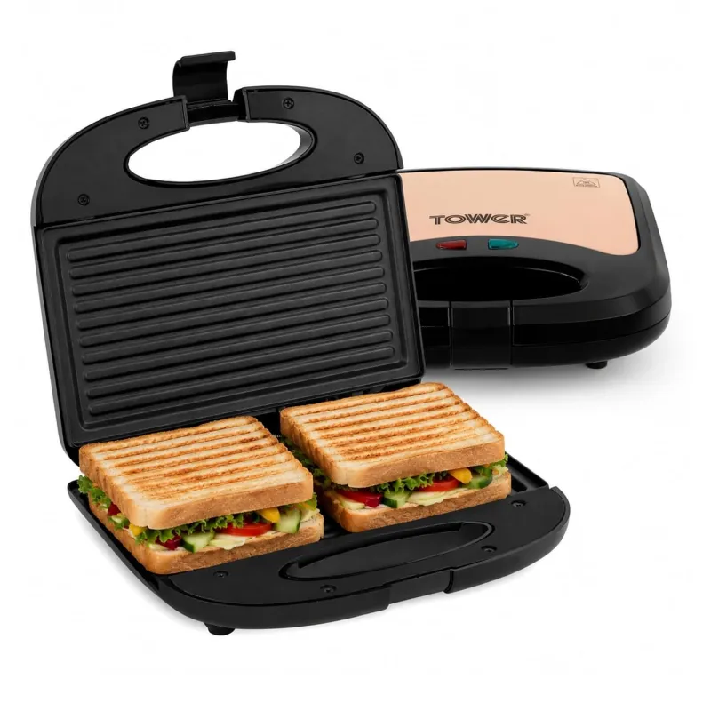 Tower Sandwich Maker 800W Non-Stick Grill Plates Cool-Touch Rose Gold Rs. 799