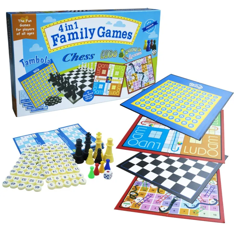 Toy Cloud 4 in 1 Family Games, Strategy Board Games Tambola, Chess, Ludo and Snakes & Ladders Educational Family Games Rs. 293