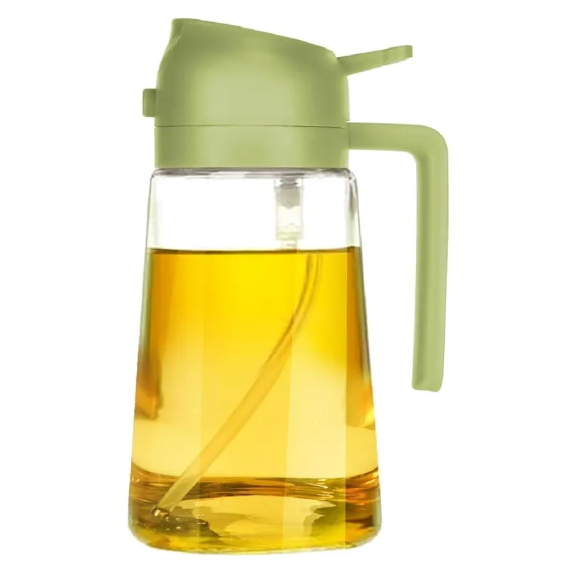 TrendPlain 16oz/470ml Olive Oil Sprayer for Cooking – 2 in 1 Olive Oil Dispenser for Kitchen Gadgets, Air Fryer, Salad, and BBQ – Green, Glass Rs. 190