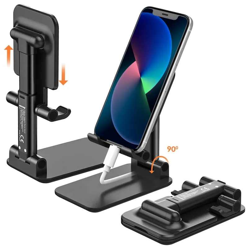 Tukzer Tabletop Fully Foldable Desktop Tablet Mobile Stand Holder with Angle & Height Adjustable for Desk, Cradle, Dock, Compatible with Smartphones Rs. 209