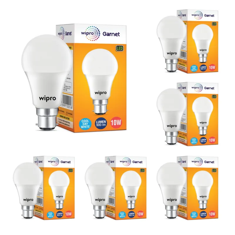 Wipro Garnet 10W B22 LED Bulb, Coolwhite (Pack of 6) Rs. 333