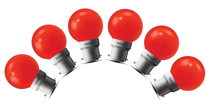 Wipro Safelite N10006 B22 0.5-Watt Led Night Lamp (Pack of 6, Red) Rs. 155