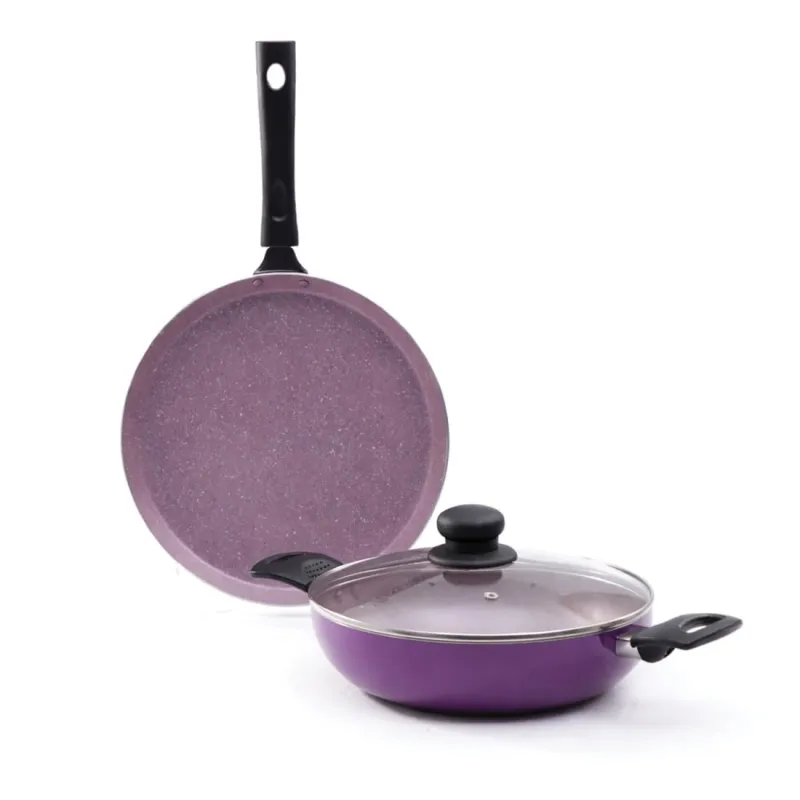 Wonderchef Valencia Plus Non-Stick Cookware 3 Piece Set | Kadhai, Glass Lid, Dosa Tawa | Cool Touch Bakelite Handles | Pure Grade Aluminium| PFOA Rs. 899