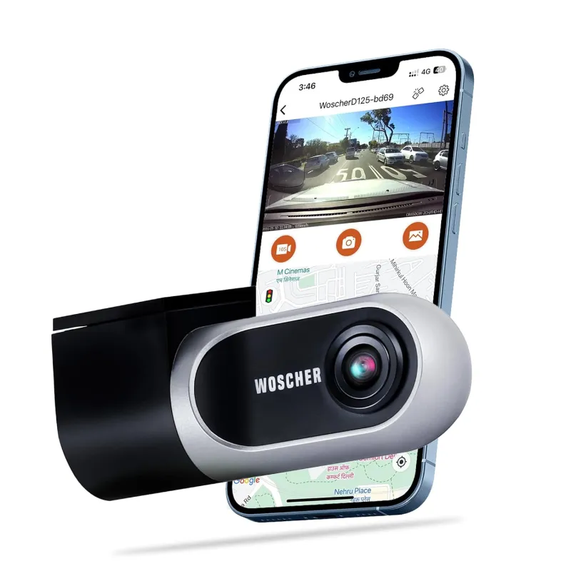 Woscher Dashcam for Cars | FHD 1080p |Super Capacitor | WiFi Connect | Accident Recording | Easy DIY Set Up | Upto 128GB SD Card Supported | Charcoal Rs. 2007