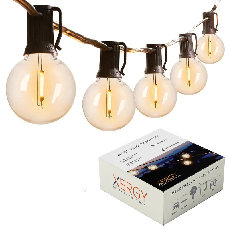 XERGY Outdoor String Lights Waterproof 25 Feet G40 Globe Lights with 25 Edison Break Proof Bulbs, Bulb Hanging Light for Terrace Balcony Garden Rs. 899