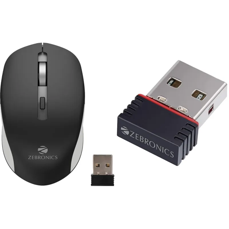 ZEBRONICS Zeb-Jaguar Wireless Mouse, 2.4GHz with USB Nano Receiver, High Precision Optical Tracking, Rs. 498
