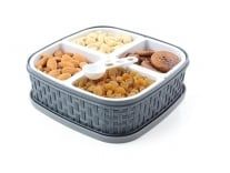 Clazkit Plastic Dry Fruit/Masala Box 4 Sections Multipurpose Box- Color May Vary Rs. 99