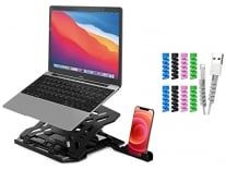 GIZGA essentials iStuff365 2-in-1 Laptop & Mobile Tabletop Stand, 12″ to 15.6 & Spiral Cable Protector Cord Saver for Mac Charger, iPhone Charger, Wire Protector, Lightweight Durable Rs.368