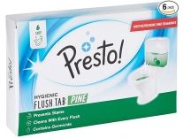 [Apply ₹14 Coupon] Amazon Brand – Presto! Hygienic Flush Tabs, Pine – 50 g (Pack of 6) Rs. 225