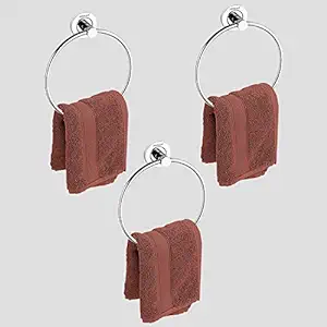 Primax Stainless Steel Towel Ring for Bathroom/Wash Basin/Napkin-Towel Hanger/Bathroom Accessories (Chrome-Round) (Stainless Steel, Pack of 3) Rs. 335