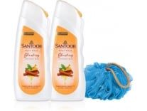 Santoor Glowing Skin Body Wash, Sandalwood Extracts, Shower Gelwith Loofah 2 x 230 ml Rs. 115