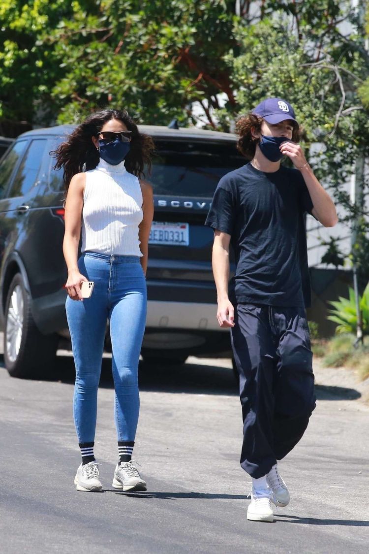 Eiza Gonzalez Candids In White Top And Blue Jeans Out In LA