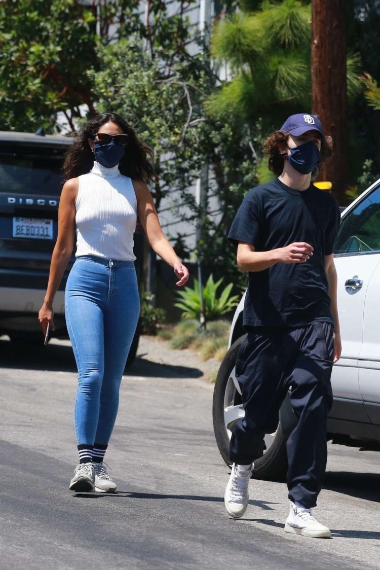 Eiza Gonzalez Candids In White Top And Blue Jeans Out In LA