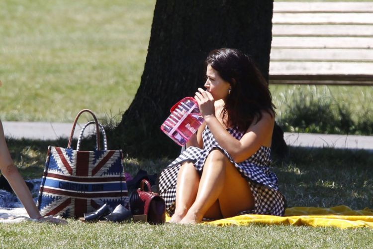 Jenna Coleman Candids In A Park Out In London