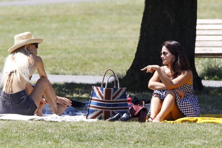 Jenna Coleman Candids In A Park Out In London