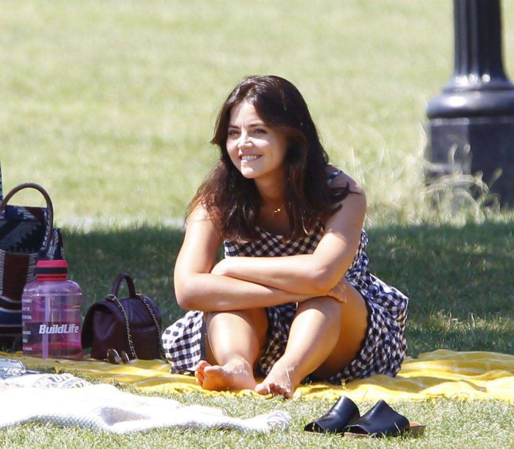 Jenna Coleman Candids In A Park Out In London