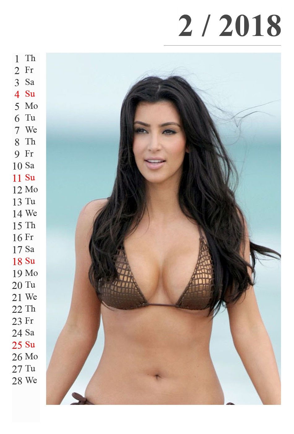 Must Awaited Kim Kardashian Calendar Of 2018 Is Here