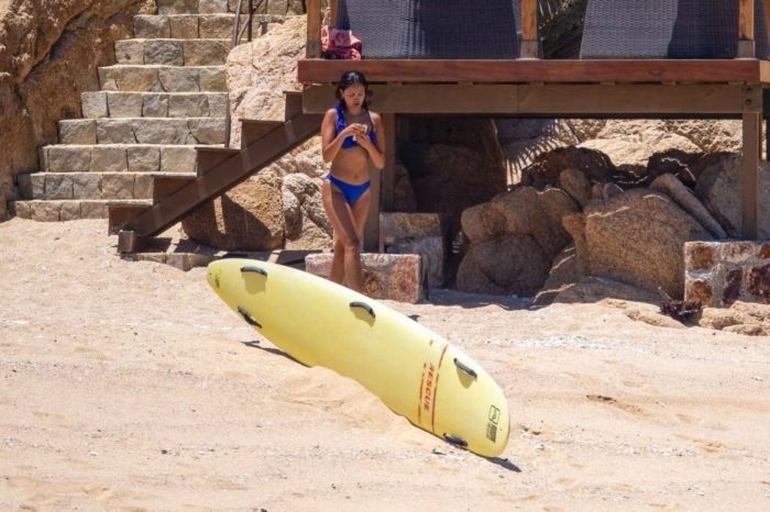 Eiza Gonzalez In A Blue Bikini On The Beach In Cabo San Lucas