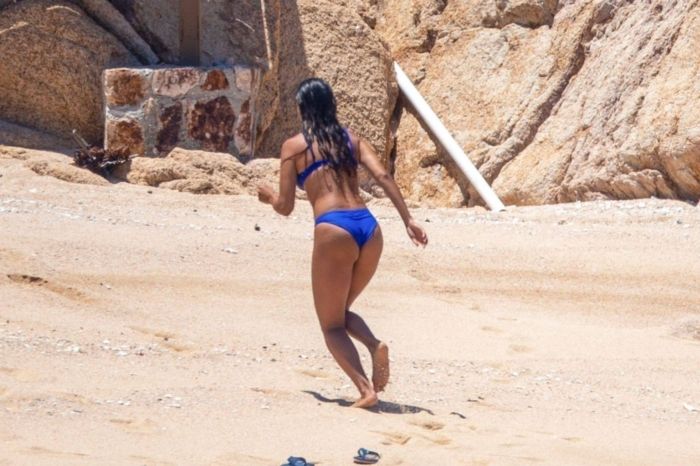 Eiza Gonzalez In A Blue Bikini On The Beach In Cabo San Lucas